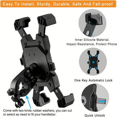 Secure Phone While Cycling 360 Rotatable Bike Wall Mount & Adjustable Support