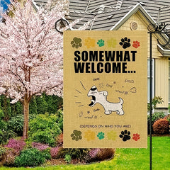Dog Garden Flags Welcome Two sided Farmhouse Decor