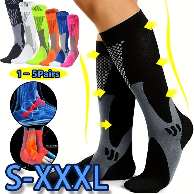 15-30 MmHg Striped Compression Socks for Nurses & Sports