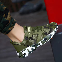 Boy's Camo Knit Running Shoes Soft Sole Sneakers