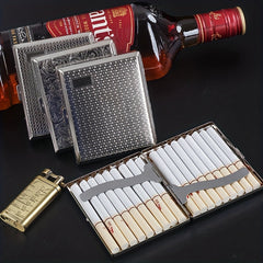 18 Pack Metal Cigarette Case Engraved Clip Anti Pressure Holder
