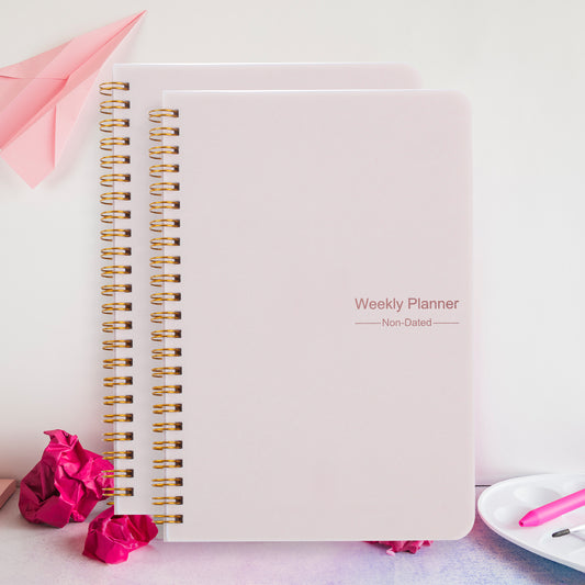 BUBU 2pc Weekly Planner Notebook Set Undated Planner & Habit Cultivator