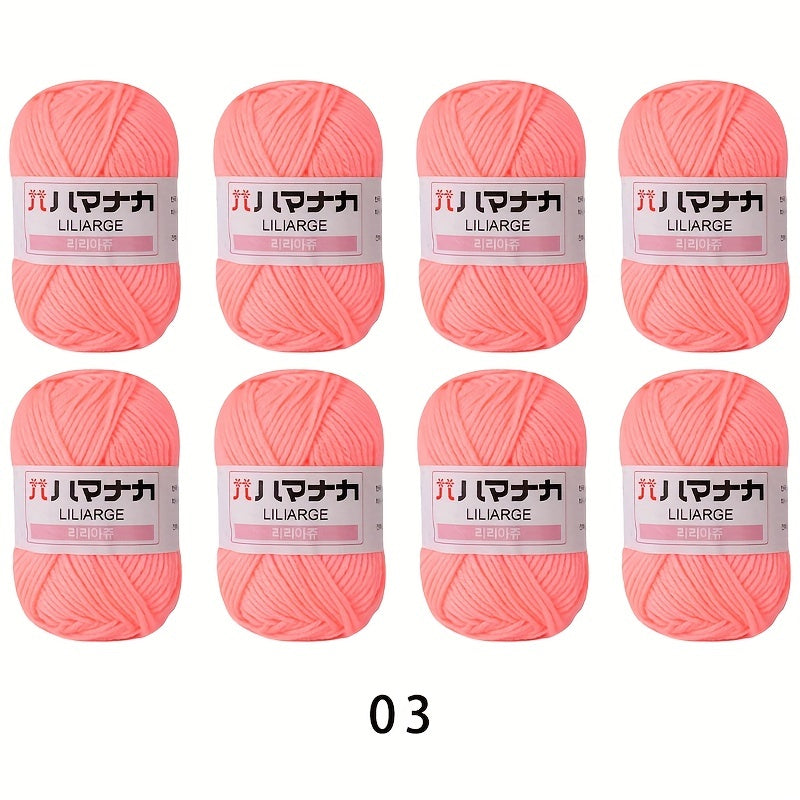 8pcs 100 Acrylic 4 Strands Braided Yarn Soft Textured Hand Crochet Knitting
