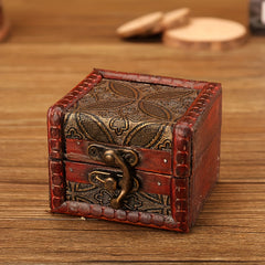 Retro Wooden Box Hand Jewelry Box Small Storage Box Treasure Box Vintage