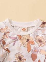 Baby Girls Floral Print Sweatshirt Top & Pants Set