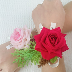 Romantic Wedding Rose Corsage and Boutonniere Set