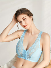 Lace Stitching Wireless Tank Bra Front Buckle Women's Lingerie