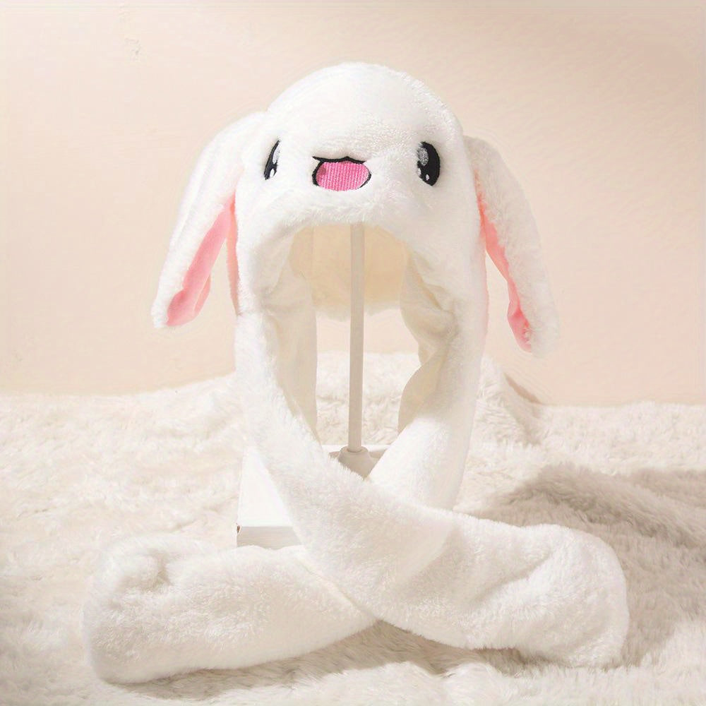 Rabbit Plush Hat Cartoon Ears Animal Hat Ear Warmer - Funny Rabbit Jumping