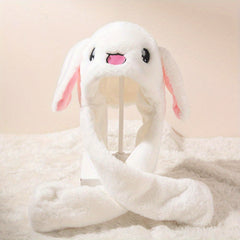 Rabbit Plush Hat Cartoon Ears Animal Hat Ear Warmer - Funny Rabbit Jumping