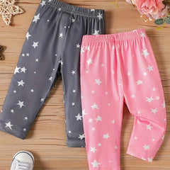 Baby Girls Star Print Elastic Waist Trousers