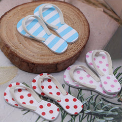 2pcs Dollhouse Flip Flops Set for Beach Scene, ABS Material