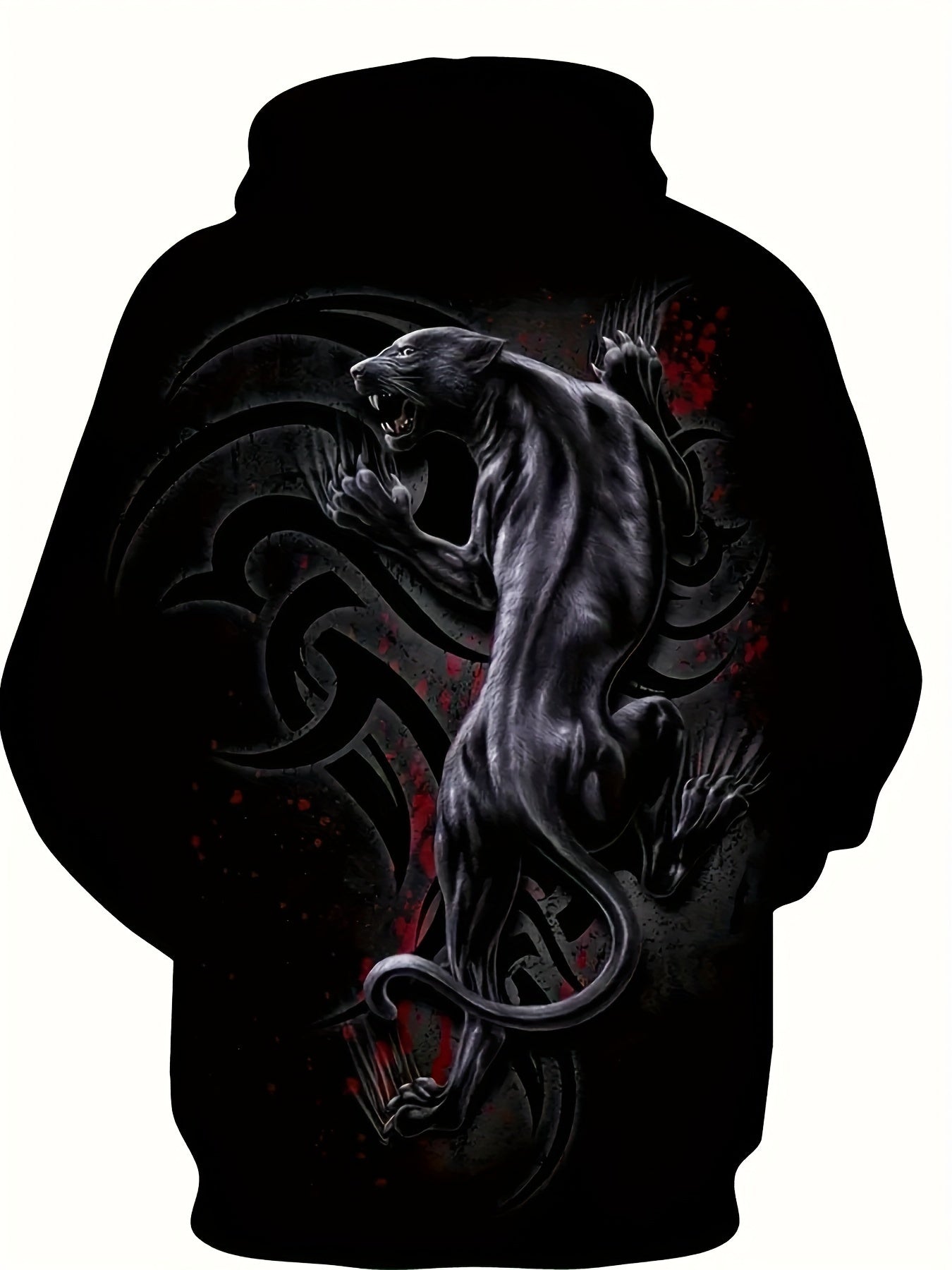 Men's 3D Print Animal Hoodie with Kangaroo Pocket