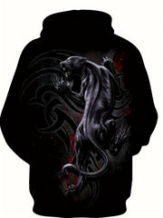 Men's 3D Print Animal Hoodie with Kangaroo Pocket