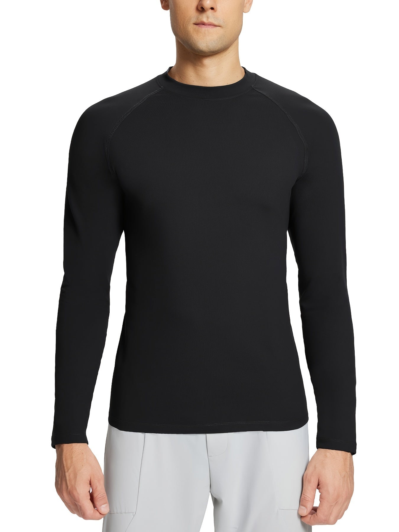 BALEAF Men's Long Sleeve Thermal Fleece Shirt for Running & Fitness Training