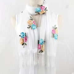 Flower Pattern Scarf Lace Shawl Wrap