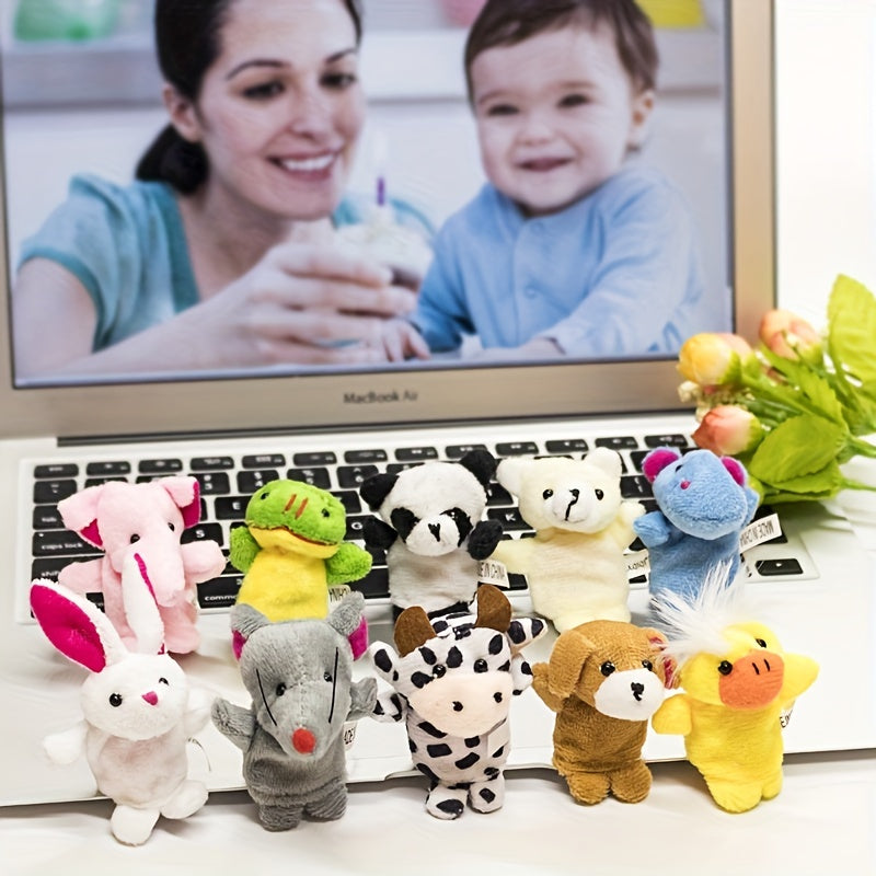 10pcs Animal Finger Doll Hand Puppet Toy Early Education Interactive