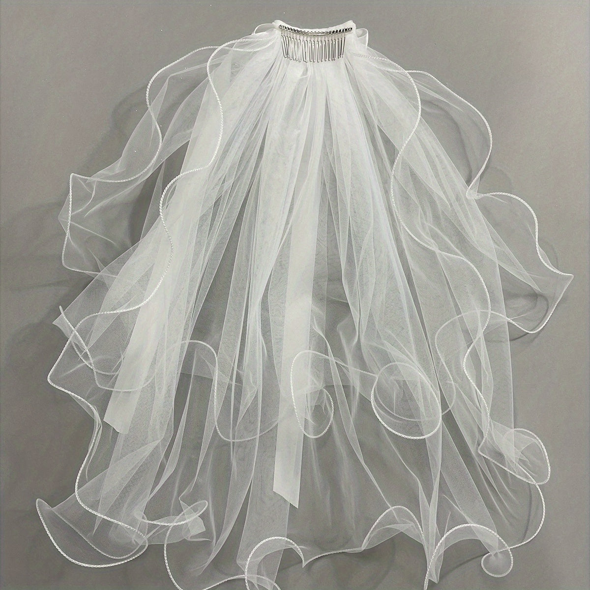 Wedding Bridal Veil Ivory Tulle Cape Soft Mesh