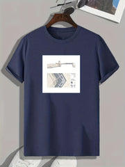 Modern Style Men's Stretch Tee for Summer Outdoor Activities