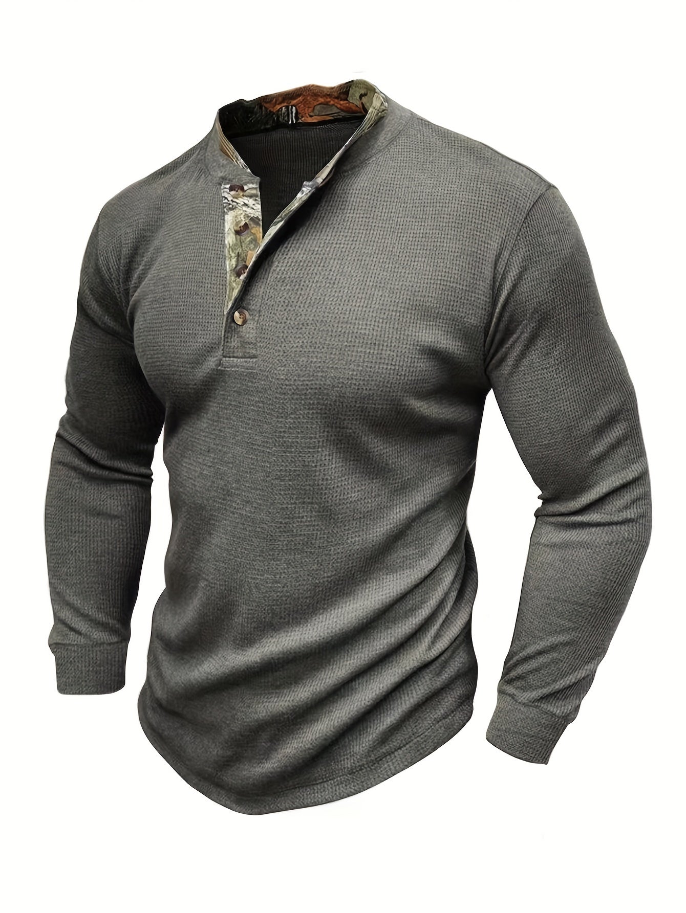 Men's Stretch Knit Long Sleeve Top for Fall Winter