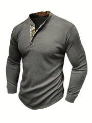 Men's Stretch Knit Long Sleeve Top for Fall Winter