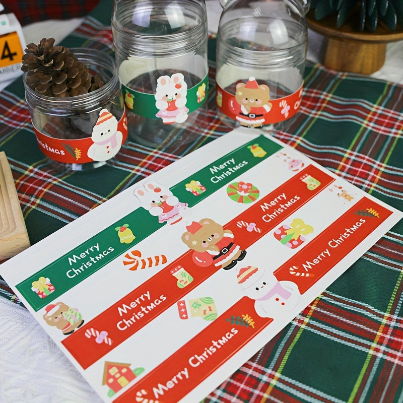 11pcs Xmas Edge Insert Stickers Cupcake Decor Self-adhesive Cup Covers
