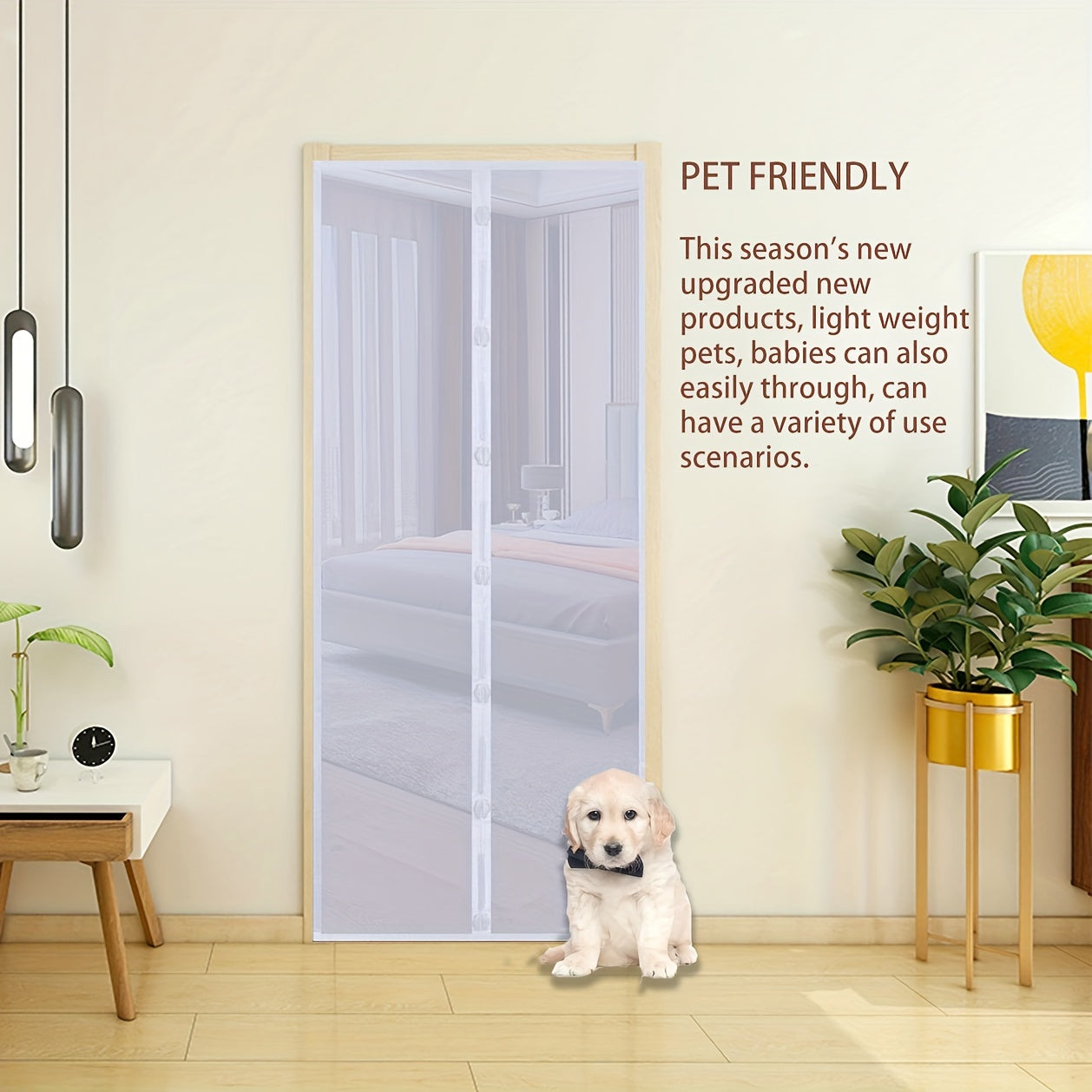 Magnetic Screen Door Fits Up To 86 Doors, Hands-Free Pet Friendly Door Screen