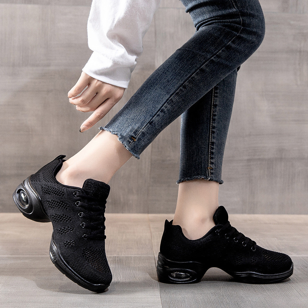 Women's Lightweight Flying Woven Running Shoes Arch Support Air Cushion