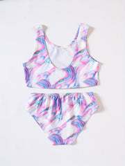 Girl's Tie Dye Bikini Set Tank Top & Briefs Beach Vacation Swimwear