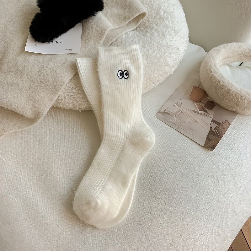3 Pairs Cartoon Pattern Warm Socks Women's Stockings