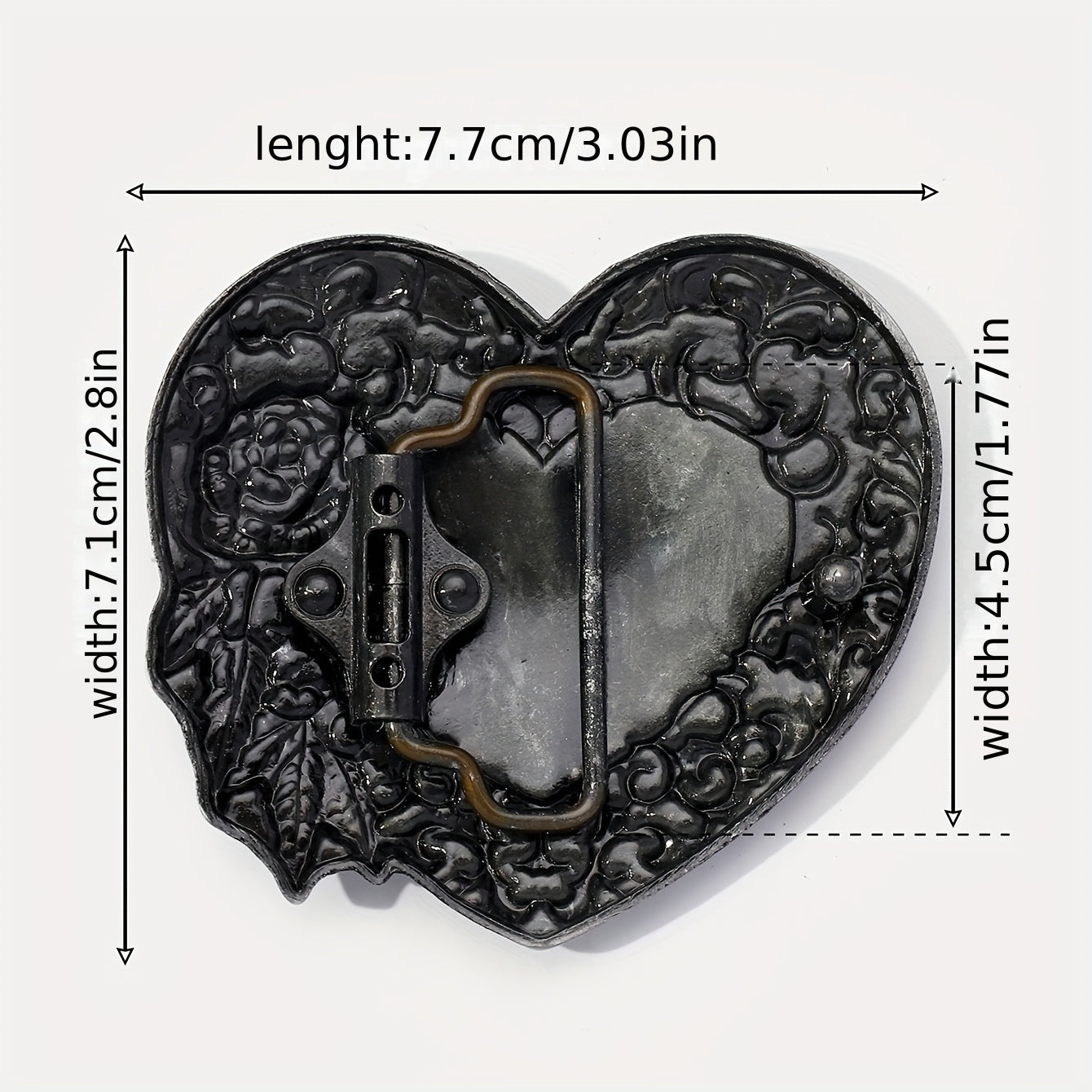 Vintage Rose Heart Belt Buckle For Women