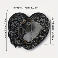 Vintage Rose Heart Belt Buckle For Women