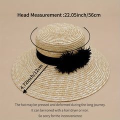 Khaki Wide Brim Straw Sun Hat for Women