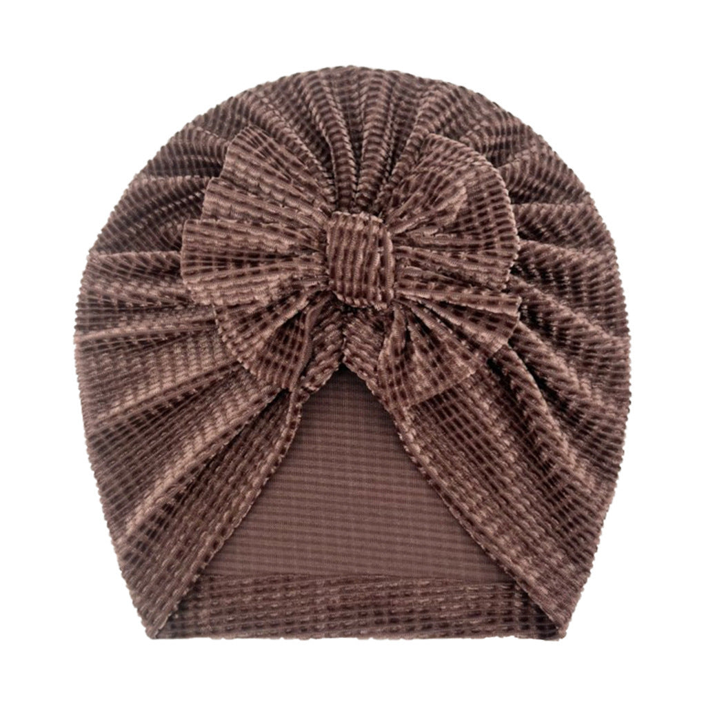 Waffle Bow Baby Hat for 0-3 Years Old