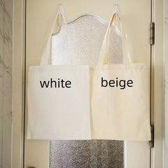 5pcs DIY Blank Canvas Bag Solid Beige Shopping Supplies