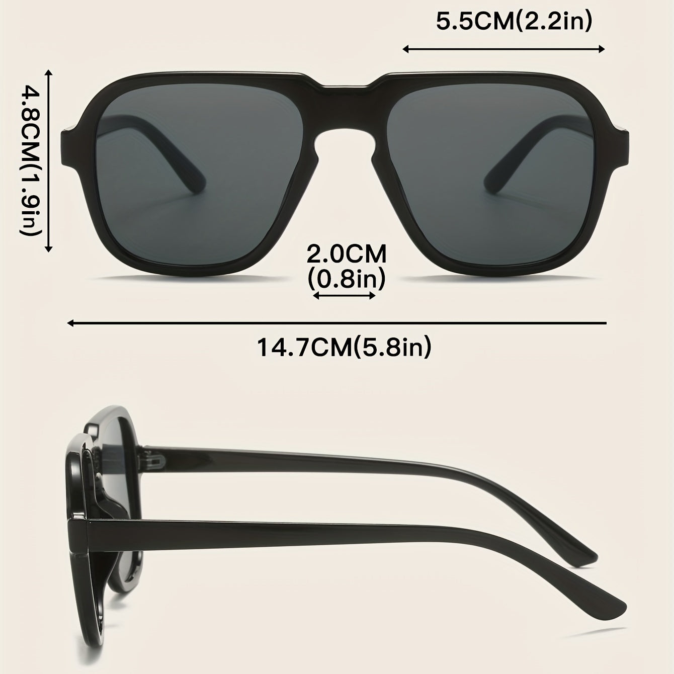 Square Aviator Sunglasses Gradient Glasses UV400
