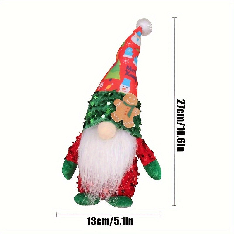 Sequin Gingerbread Doll Christmas Gnomes Plush Decor