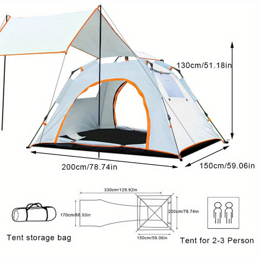 Waterproof 2-in-1 Tent & Canopy for Camping Large Size