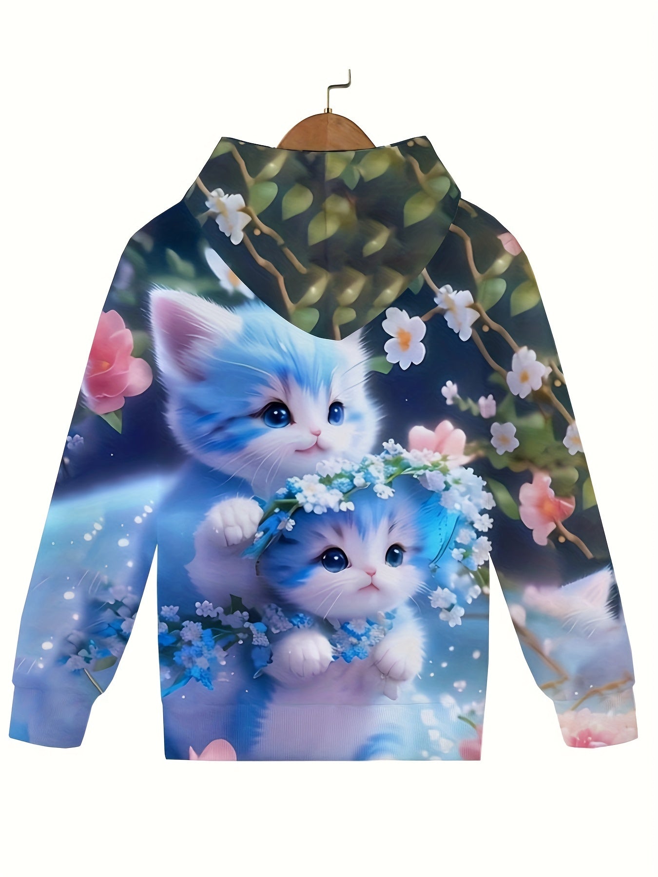 Kids Kitten Hoodie Boys Girls Sports Sweatshirt