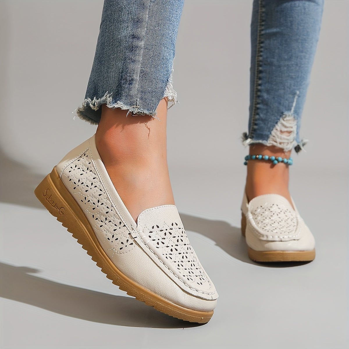 Women's Hollow Out Flat Loafers Slip On Flats
