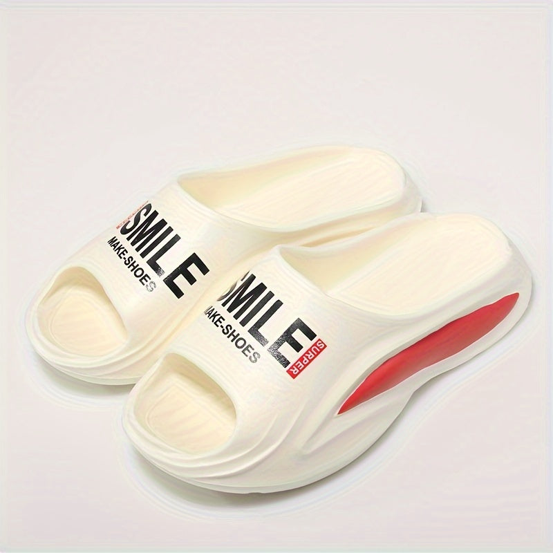 Men's Color Block Slide Slippers Soft Sole Non Slip Open Toe Shoes