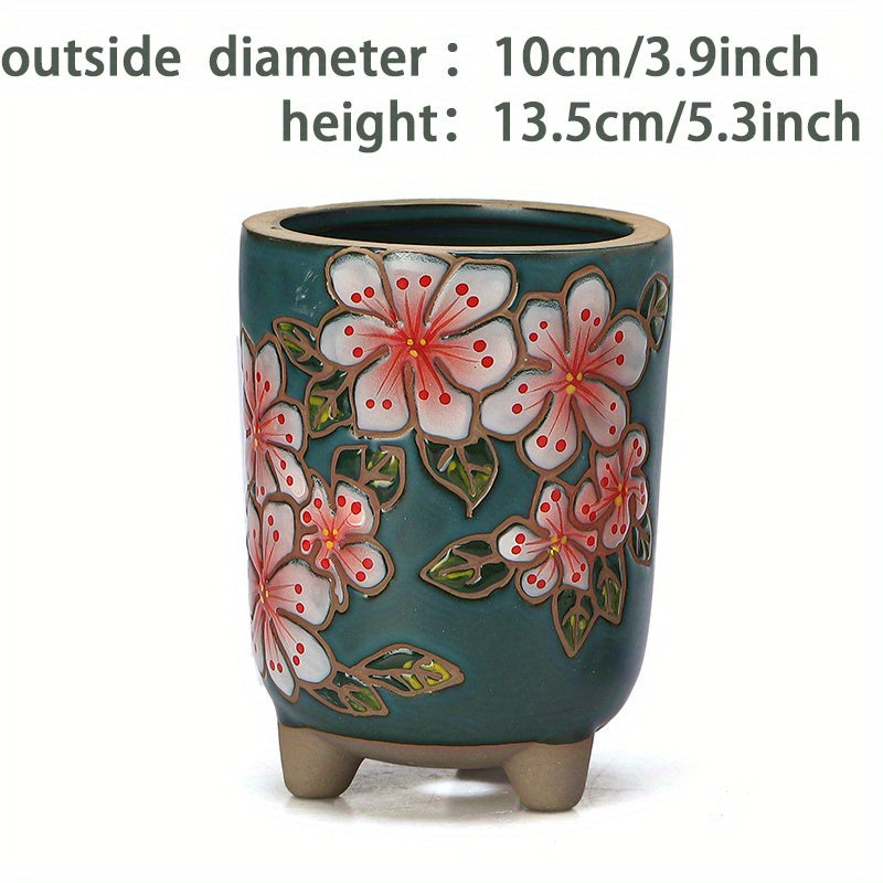 Hand-painted Meat Plant Flower Pot Yanxi Ceramic Flower Pot