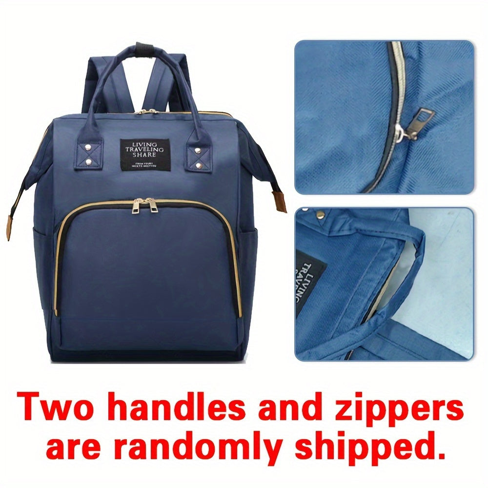 Spacious Bear & Letter Pattern Diaper Backpack with Insulated Pockets