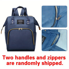 Spacious Bear & Letter Pattern Diaper Backpack with Insulated Pockets