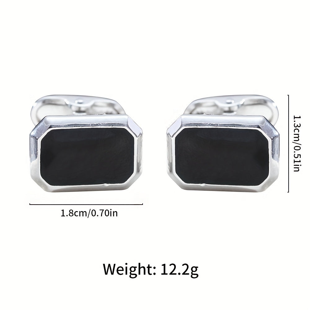 Men's Alloy Square Cufflinks Dripping Oil Texture Sleeve Studs