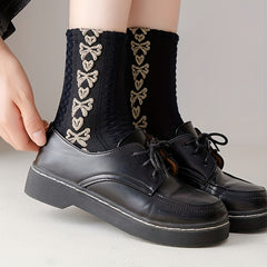 3 Pairs Floral Print Socks Comfy & Breathable Mid Tube Socks
