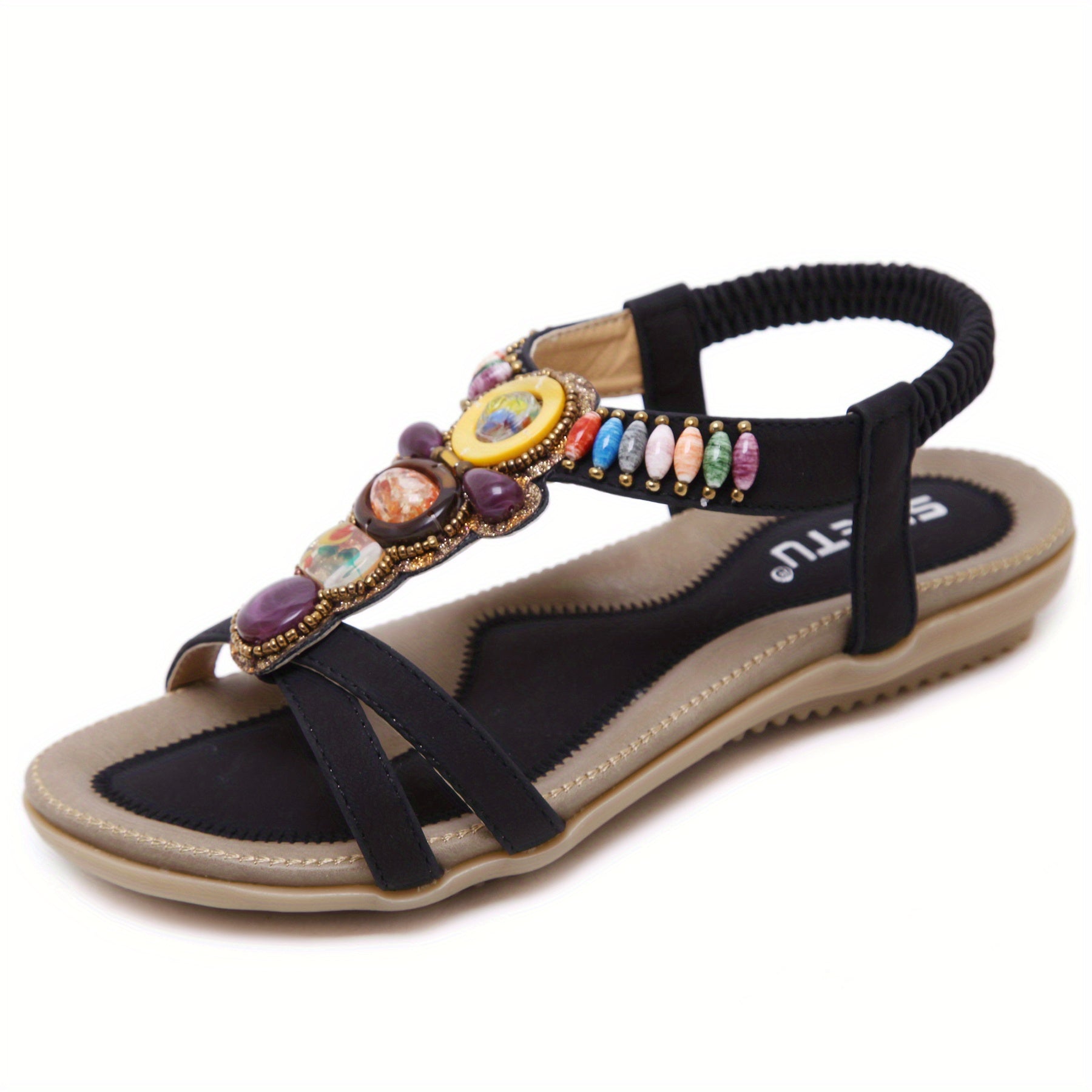 Boho Style Open Toe Sandals for Girls Lightweight Comfortable Anti Slip Sandals