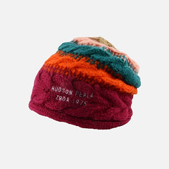 Gradient Layered Beanie Hat Winter Warm Woolen Earmuffs Knitted Hat