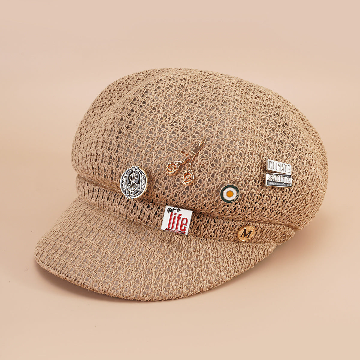 Iron Label Newsboy Cap Women's British Style Crochet Lightweight Breathable