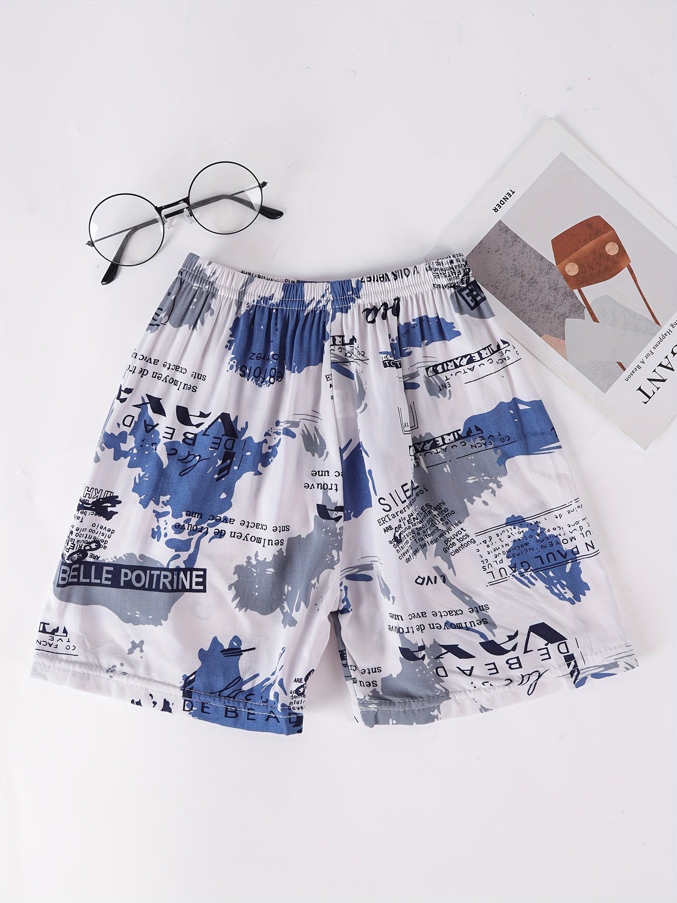 Boys Block Letter Print Casual Shorts