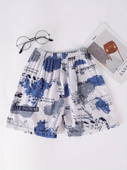 Boys Block Letter Print Casual Shorts